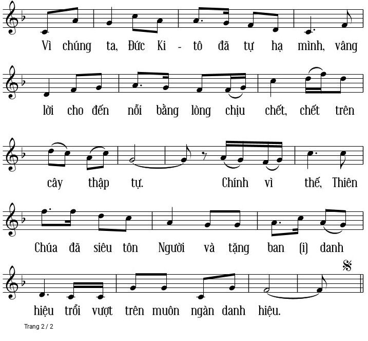 Page 2 of Sheet music PDF Tung Hô Tin Mừng Thứ Sáu Tuần Thánh - Xuân Hoàng