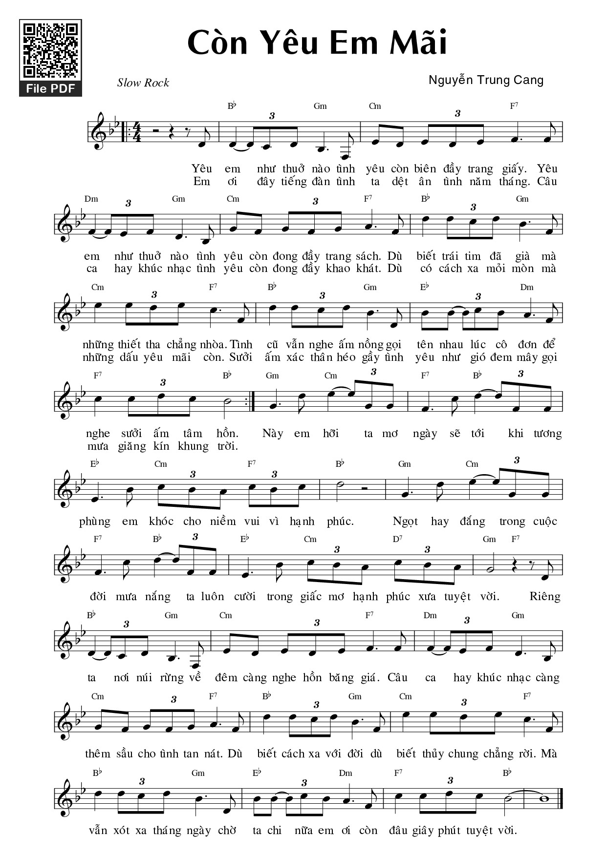 Sheet PDF of Còn yêu em mãi