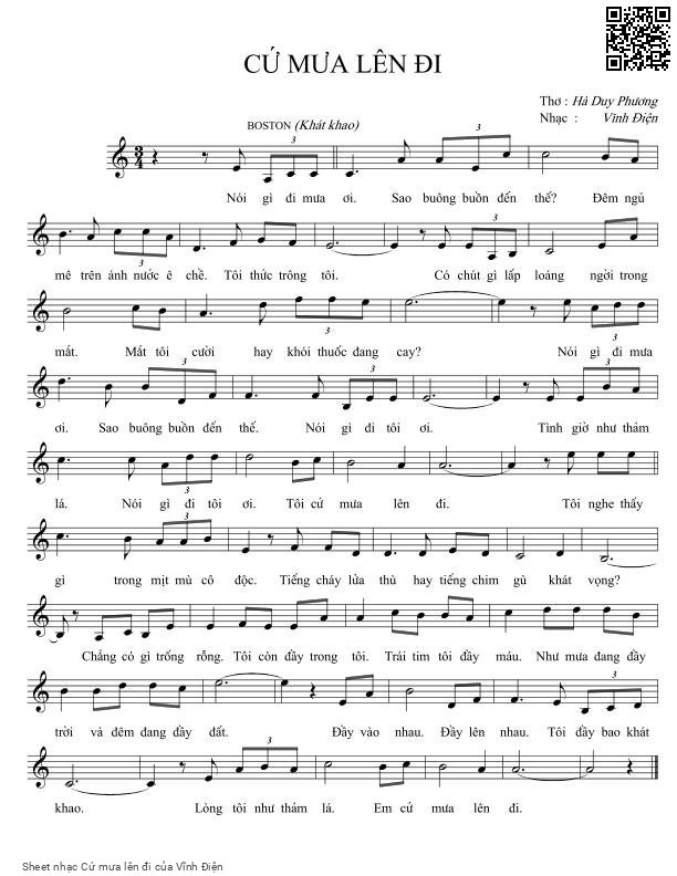 Sheet PDF of Cứ mưa lên đi