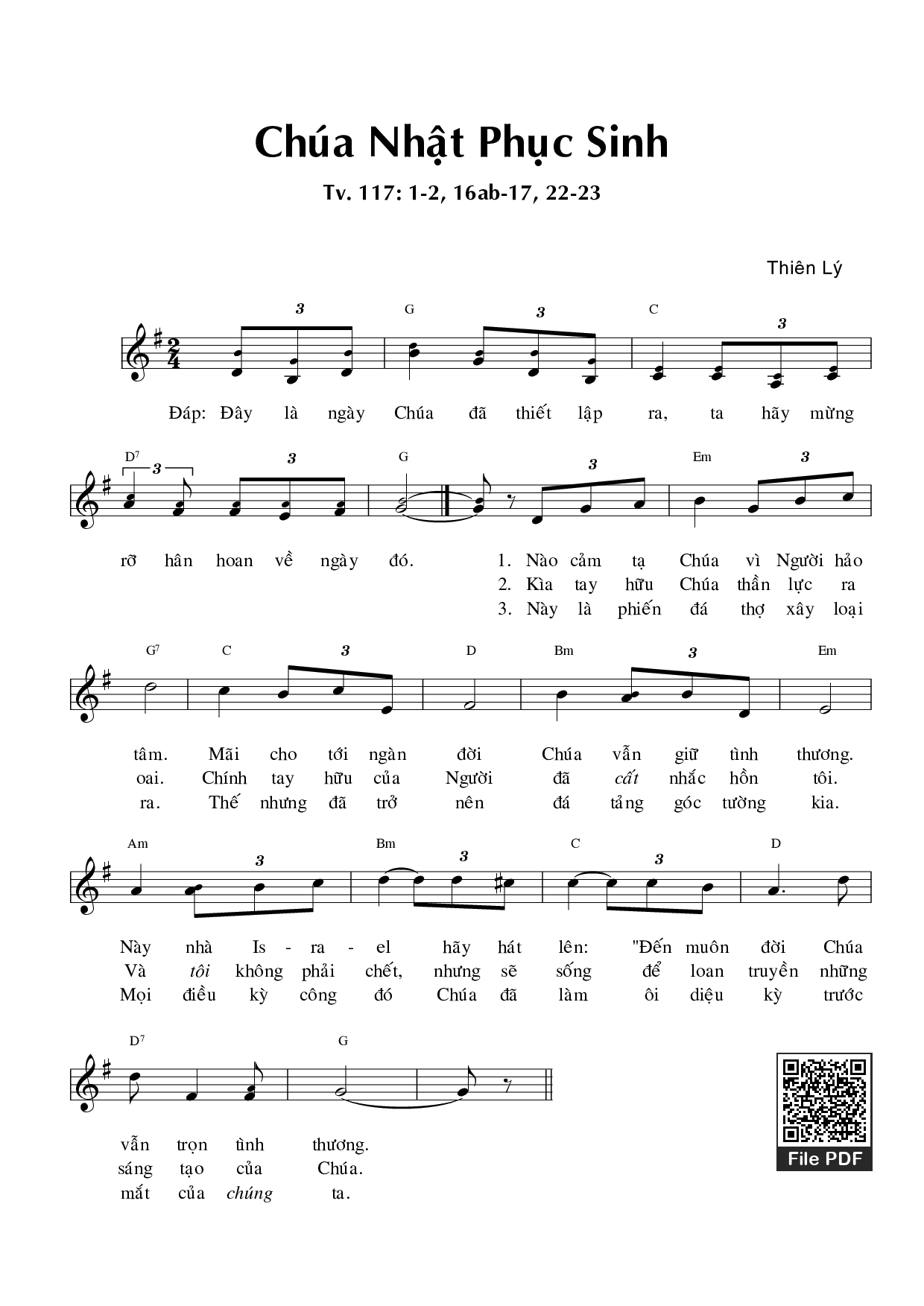 Sheet PDF of Thánh Vịnh 117, Chúa Nhật Phục Sinh