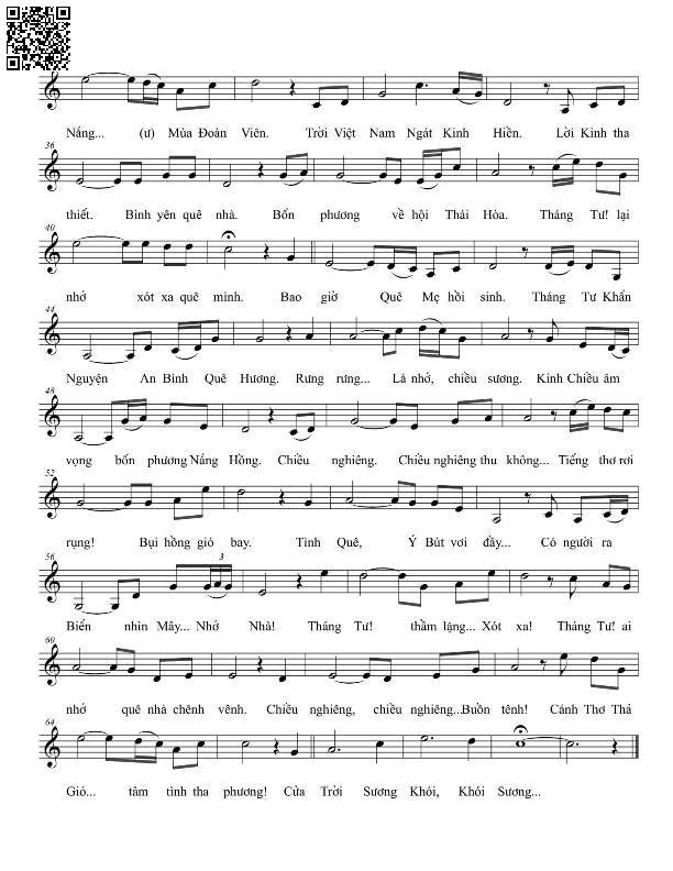 Chiều nghiêng lá ngủ ven đồi Em nghiêng tà mộng cửa trời khói sương, Trang 2