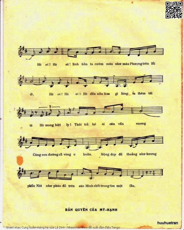 Page 3 of Sheet music PDF Cung buồn tháng hạ - Lê Dinh