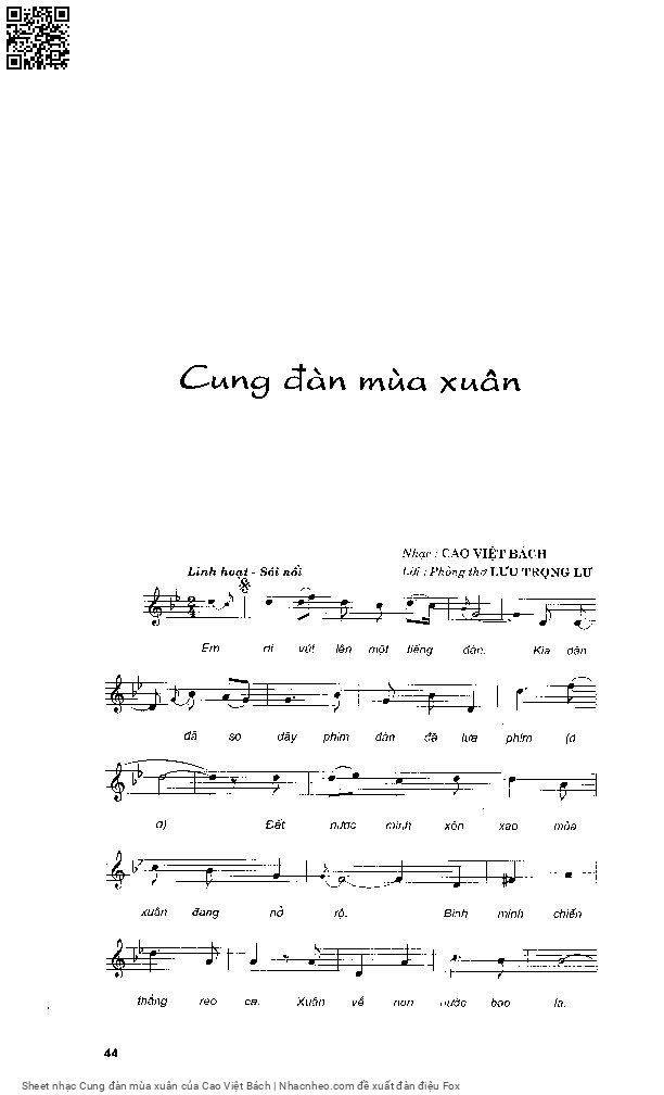Page 3 of Sheet music PDF Cung đàn mùa xuân - Cao Việt Bách