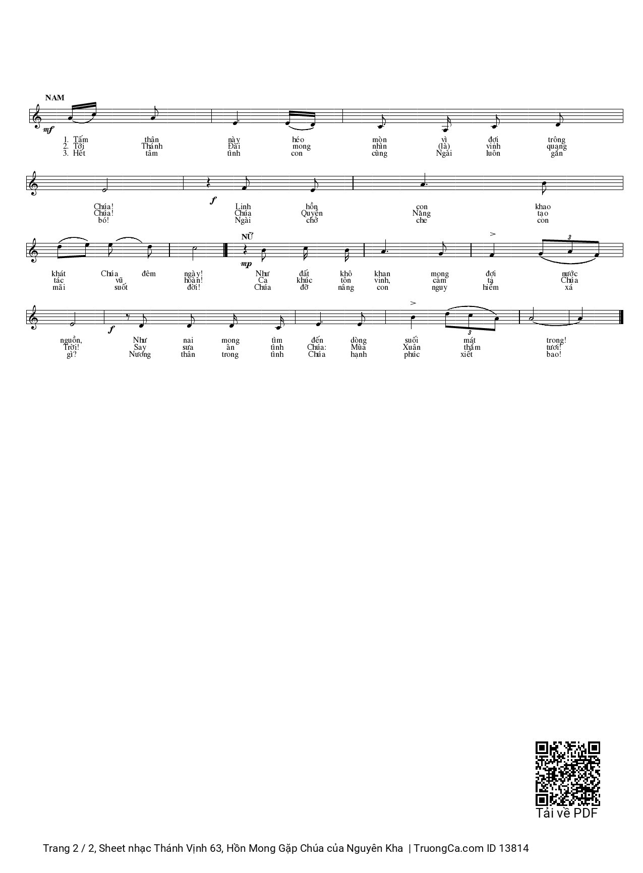 Từ rạng đông con chờ đợi Chúa Trọn năm canh con thao thức tưởng nhớ Ngài, Trang 4