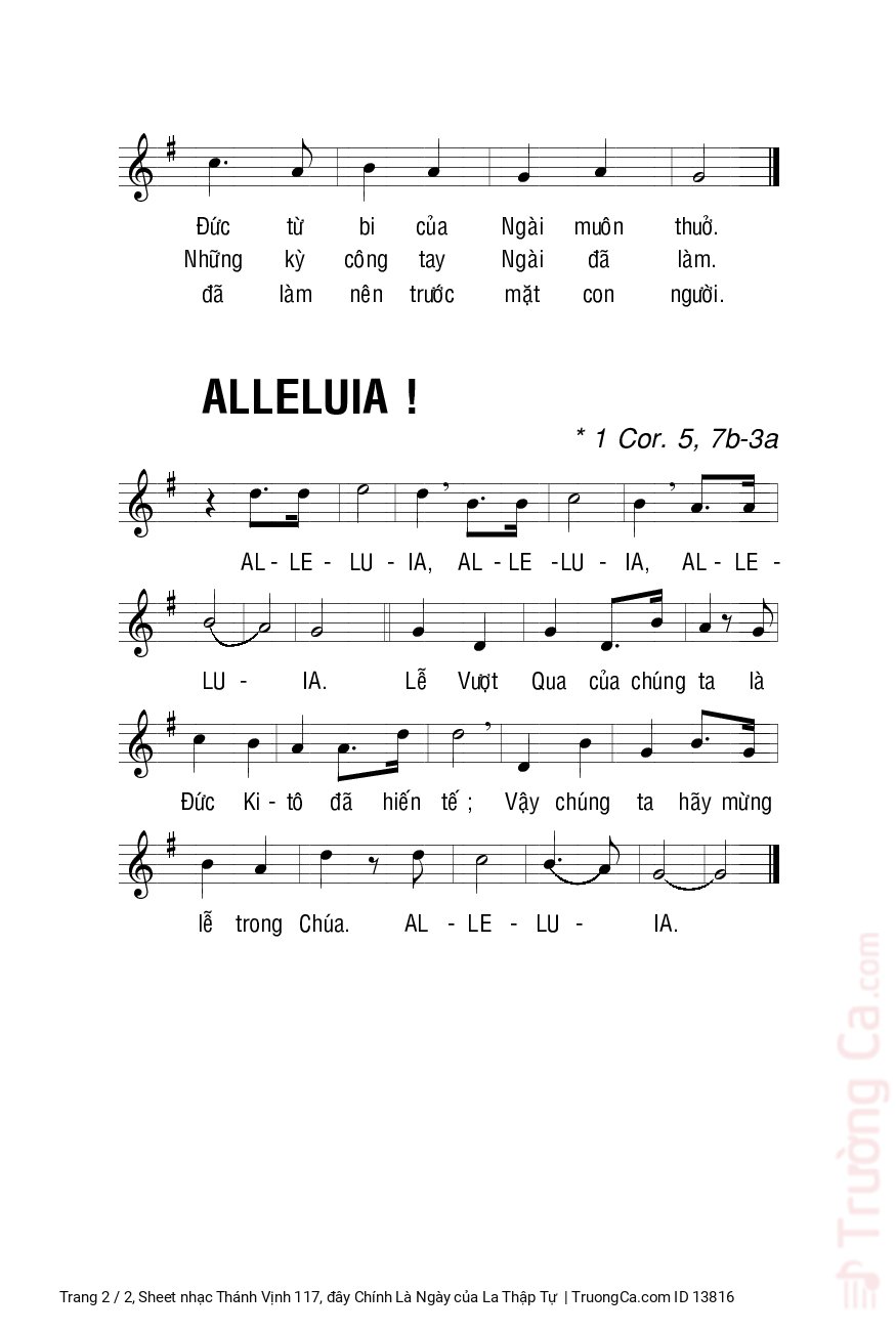 Page 2 of Sheet music PDF Thánh Vịnh 117, đây Chính Là Ngày - La Thập Tự