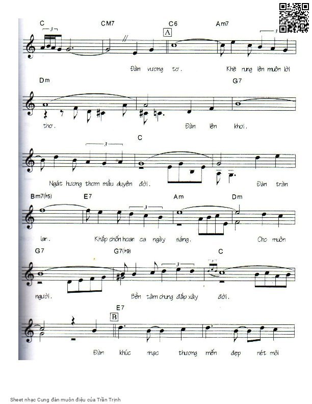 Page 2 of Sheet music PDF Cung đàn muôn điệu - Trần Trịnh