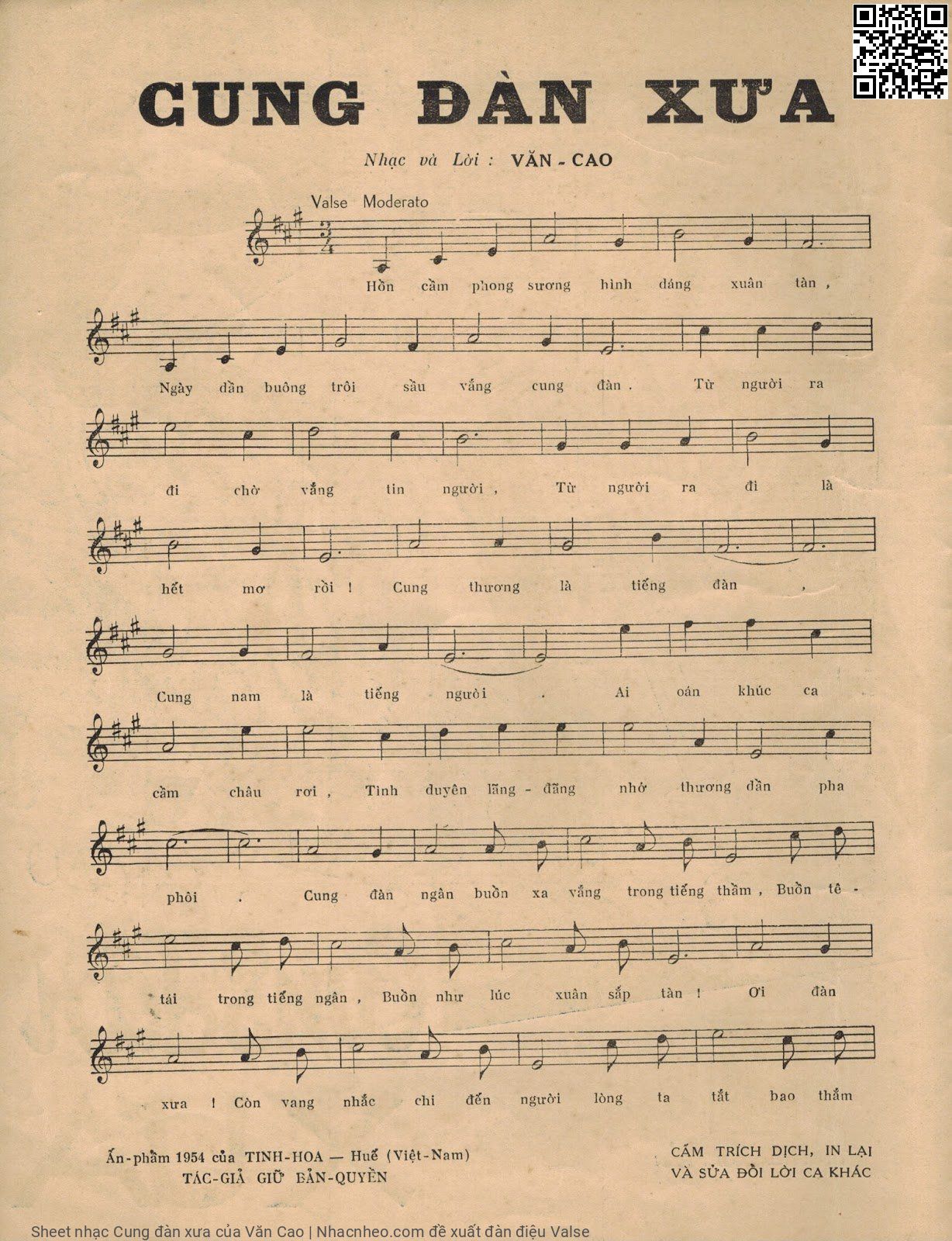 Page 2 of Sheet music PDF Cung đàn xưa - Văn Cao