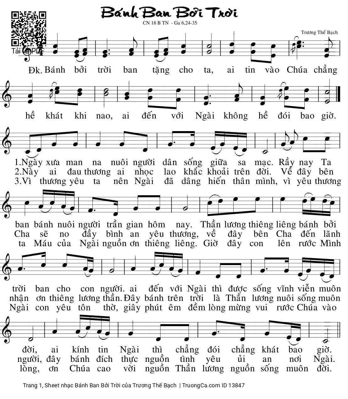 Sheet PDF of Bánh Ban Bởi Trời