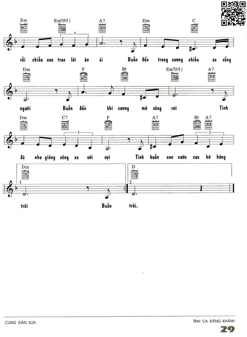 Page 2 of Sheet music PDF Cung đàn xưa - Đăng Khánh