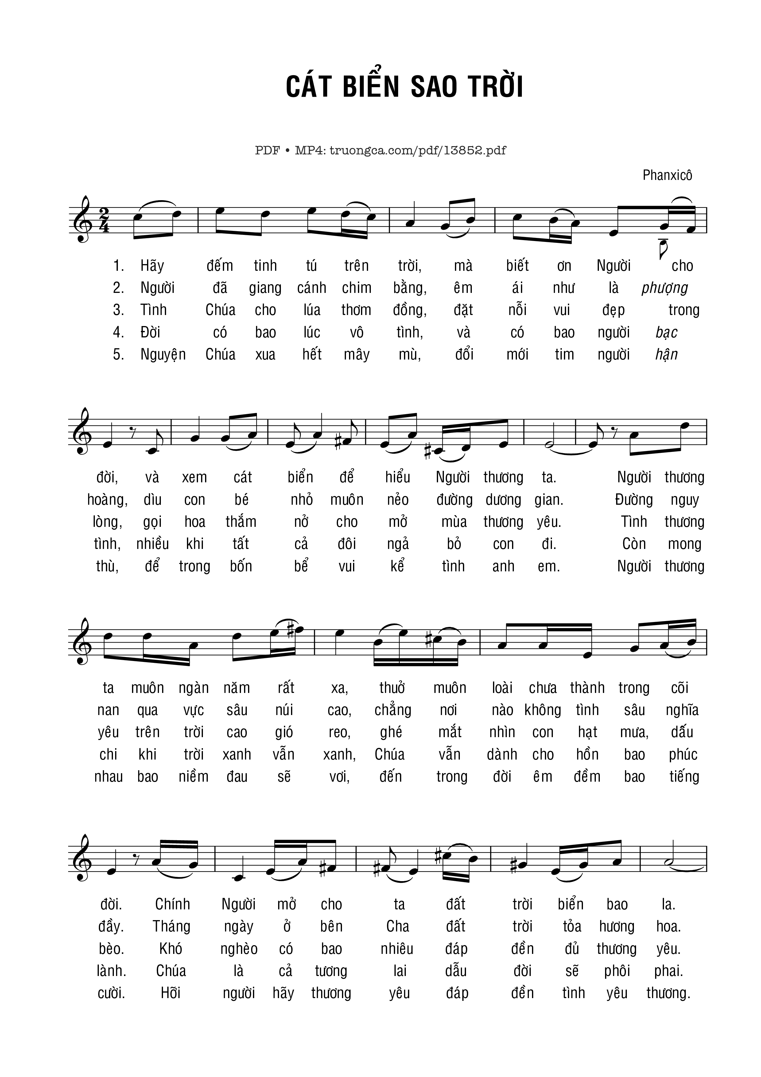 Sheet PDF of Cát Biển Sao Trời