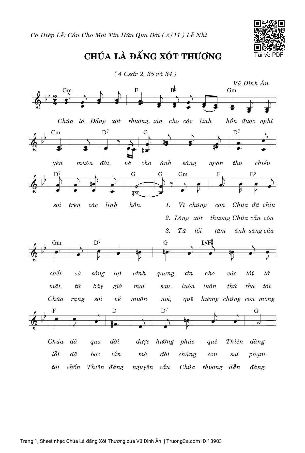 Sheet PDF of Chúa Là đấng Xót Thương