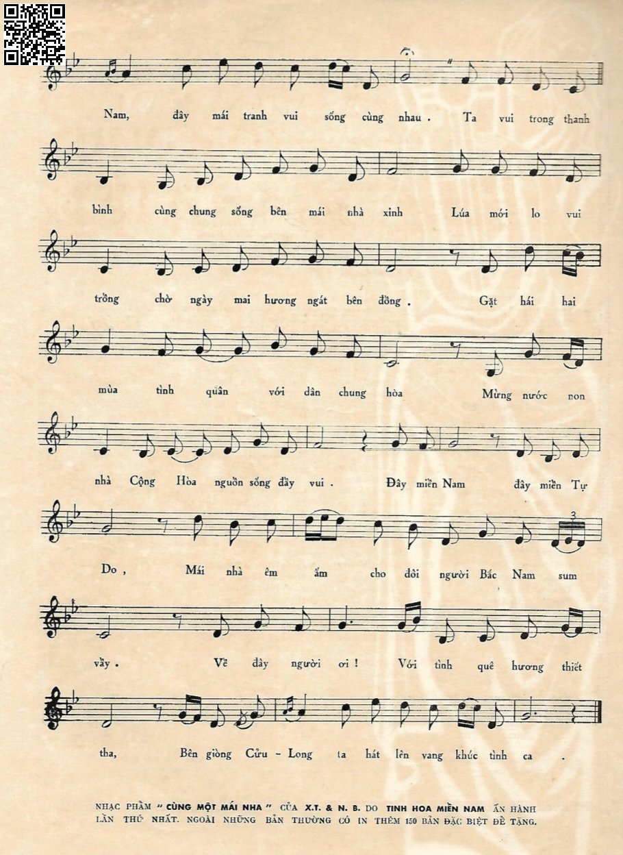 Page 2 of Sheet music PDF Cùng một mái nhà - Xuân Tiên