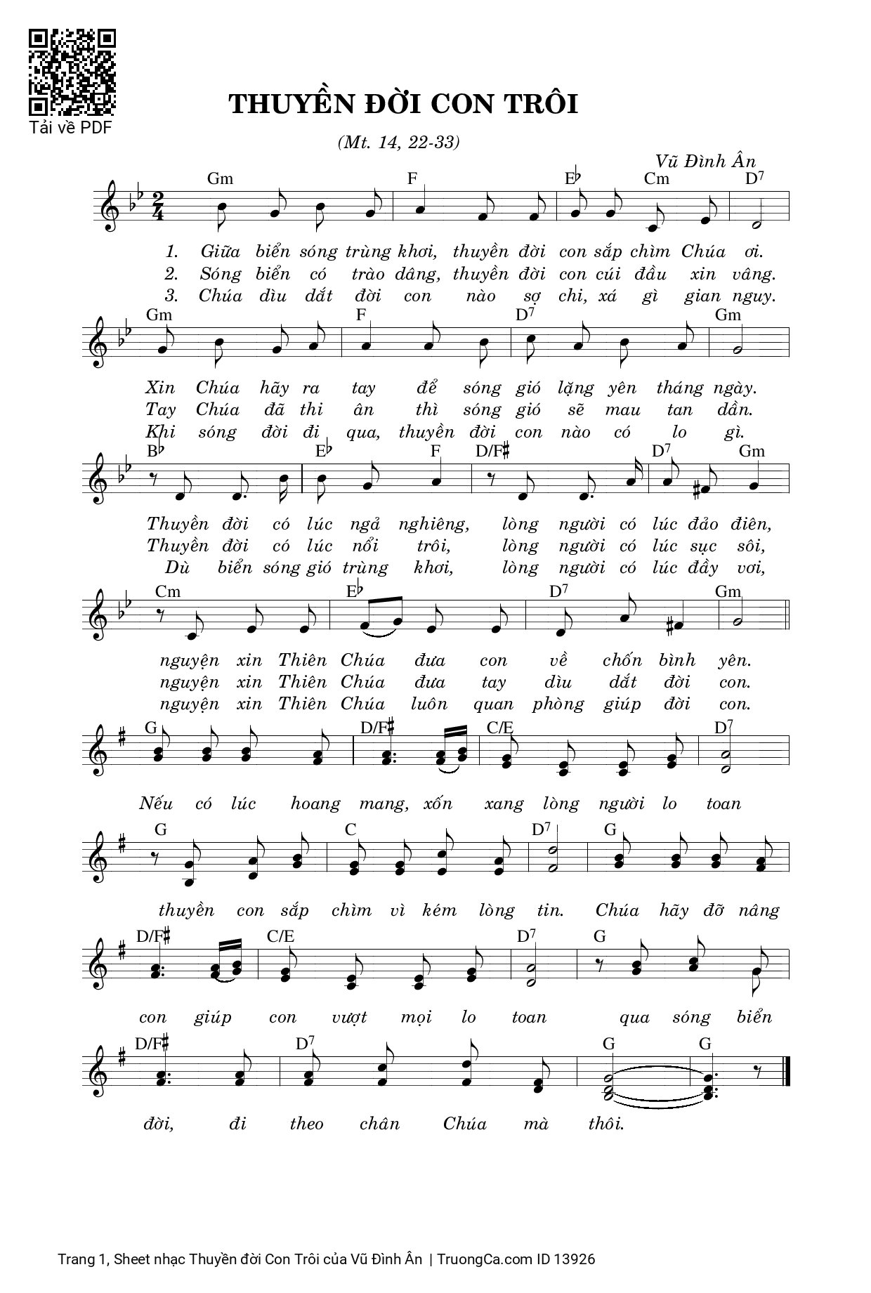 Sheet PDF of Thuyền đời Con Trôi