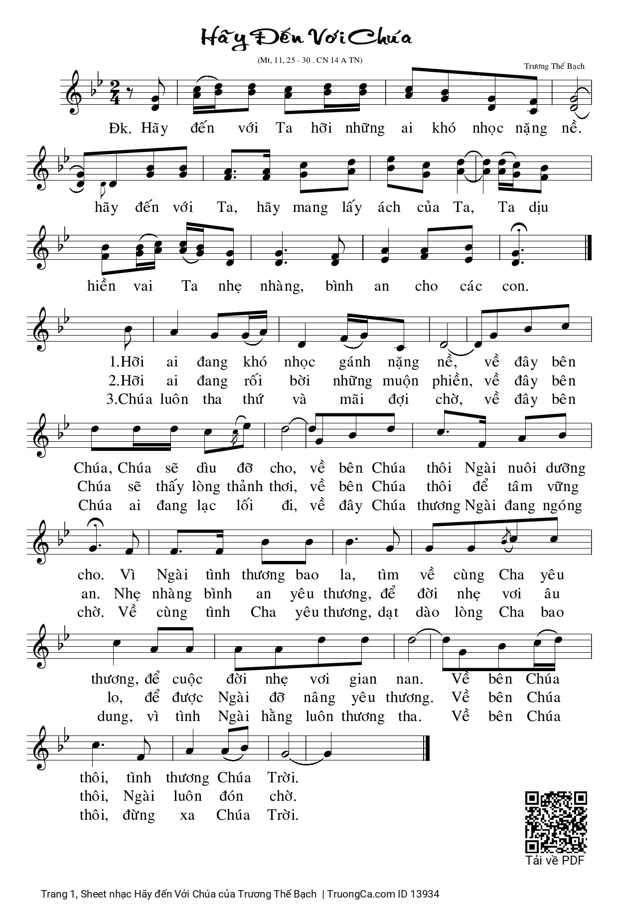 Sheet PDF of Hãy đến Với Chúa