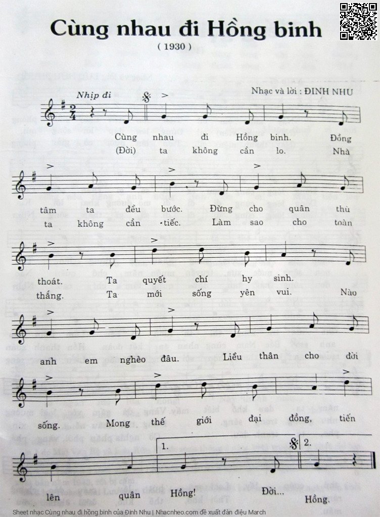 Sheet PDF of Cùng nhau đi hồng binh
