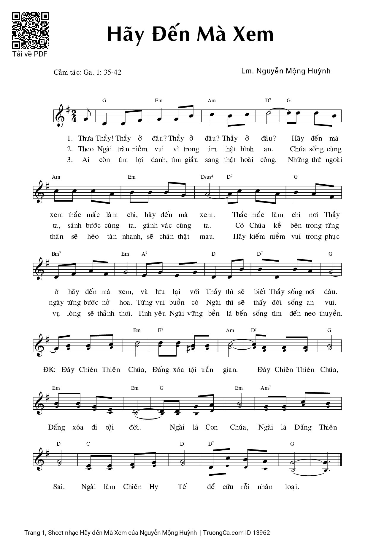 Sheet PDF of Hãy đến Mà Xem