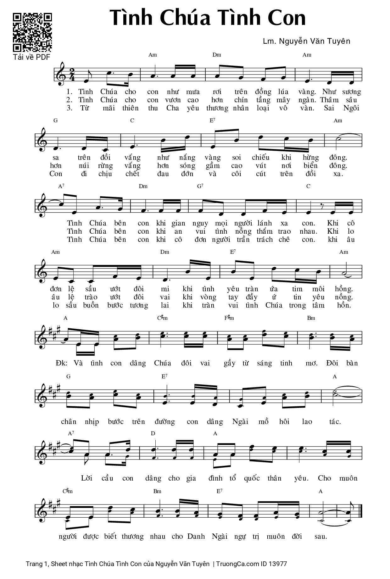 Sheet PDF of Tình Chúa Tình Con