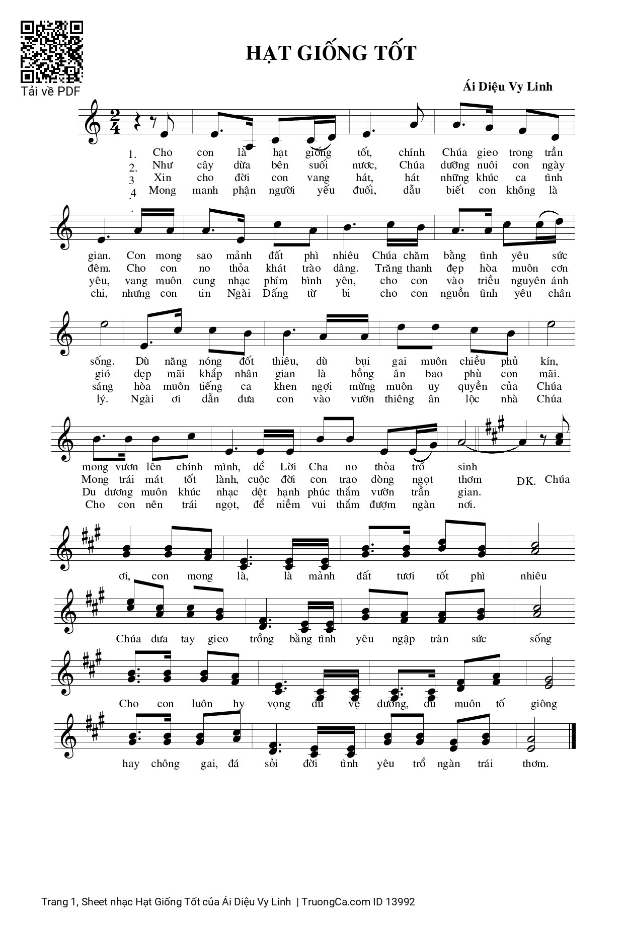 Sheet PDF of Hạt Giống Tốt