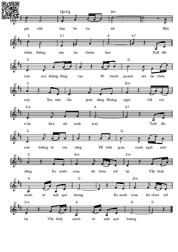 Page 2 of Sheet music PDF Cùng với nước mây - Võ Tá Hân