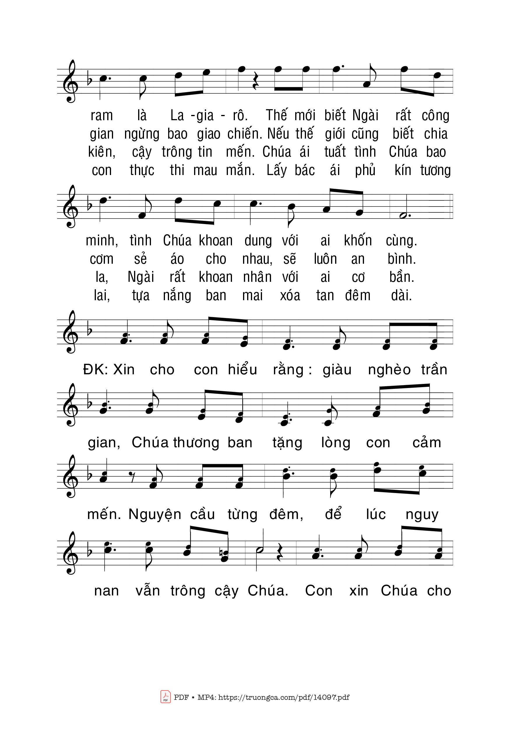 Page 2 of Sheet music PDF Người Giàu Người Nghèo - La Thập Tự