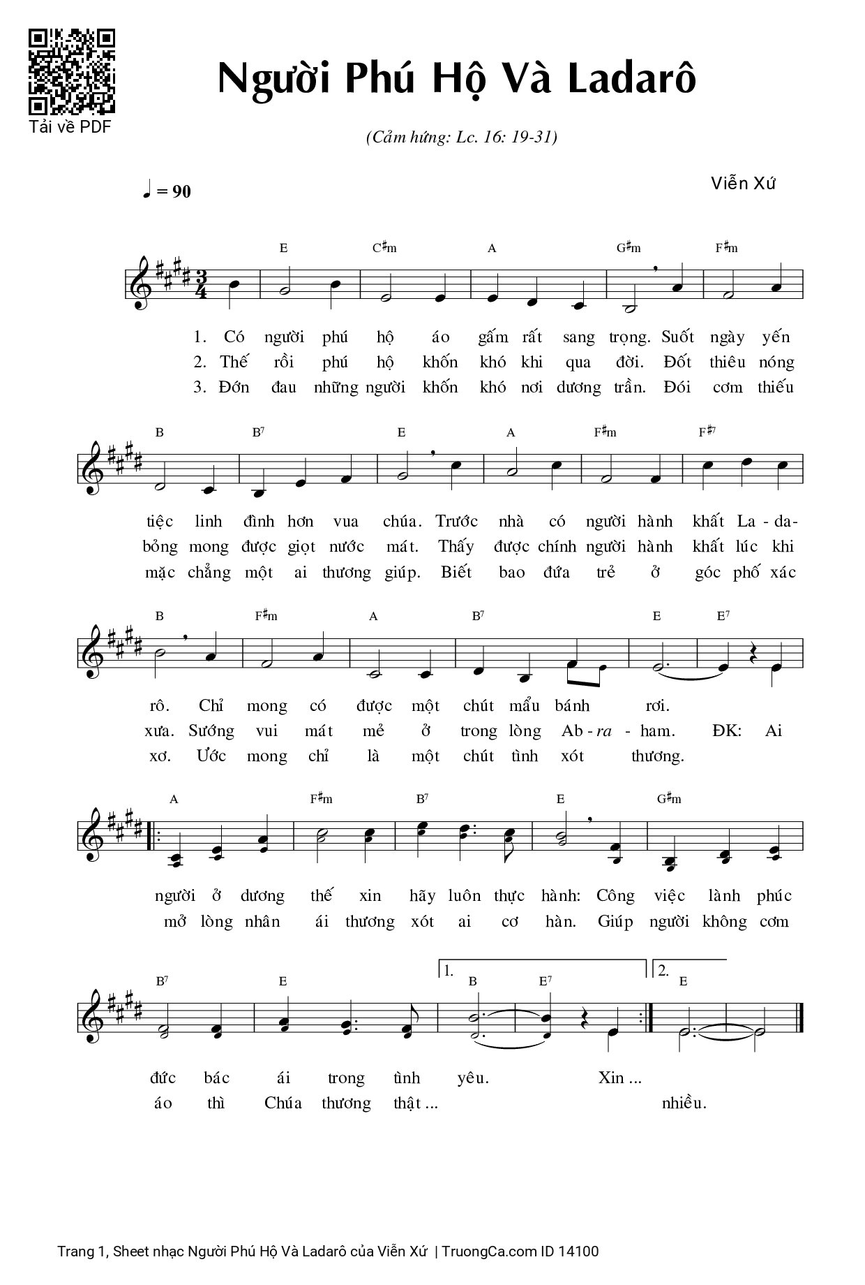 Sheet PDF of Người Phú Hộ Và Ladarô