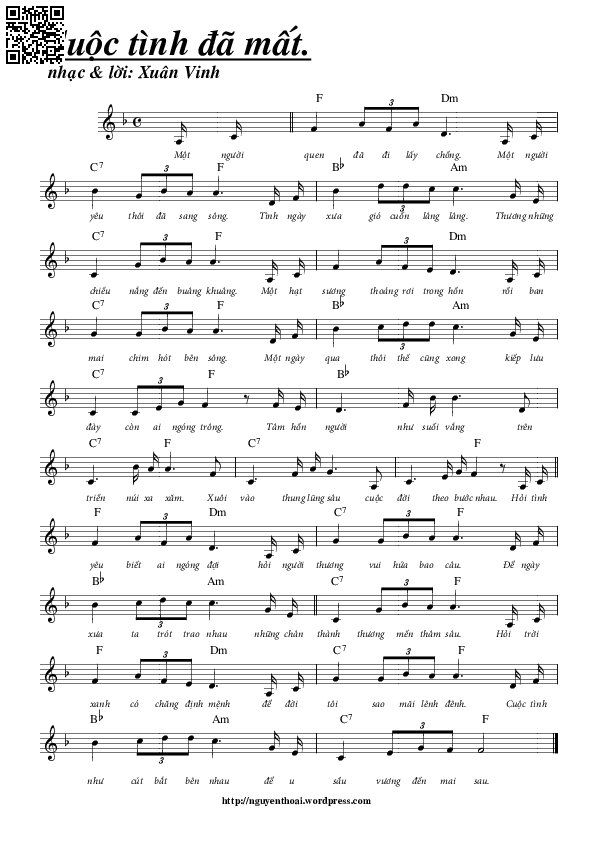 Page 3 of Sheet music PDF Cuộc tình đã mất - Xuân Vinh