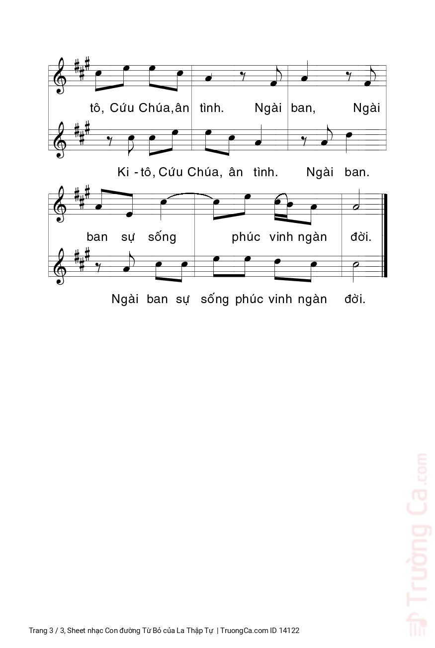 Page 3 of Sheet music PDF Con đường Từ Bỏ - La Thập Tự
