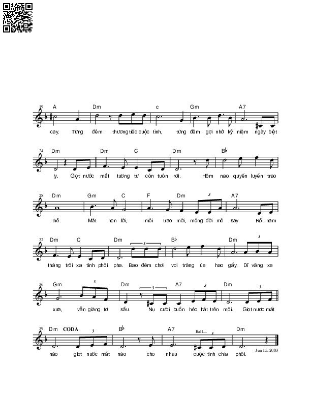 Page 2 of Sheet music PDF Cuộc tình phôi pha - Nguyên Bích