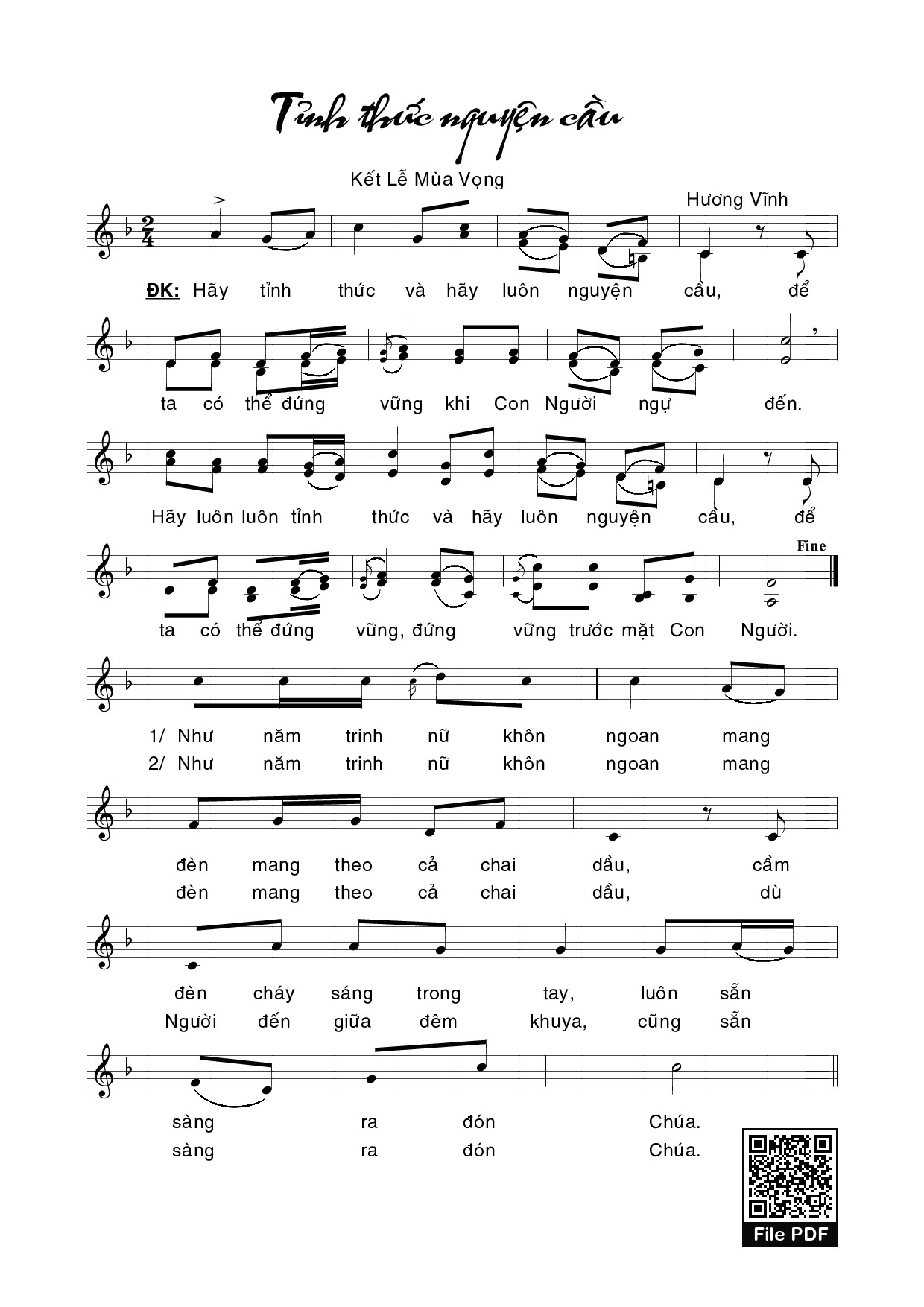 Tỉnh Thức Nguyện Cầu