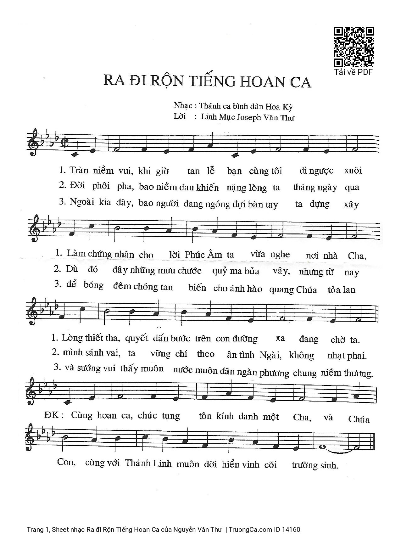 Sheet PDF of Ra đi Rộn Tiếng Hoan Ca