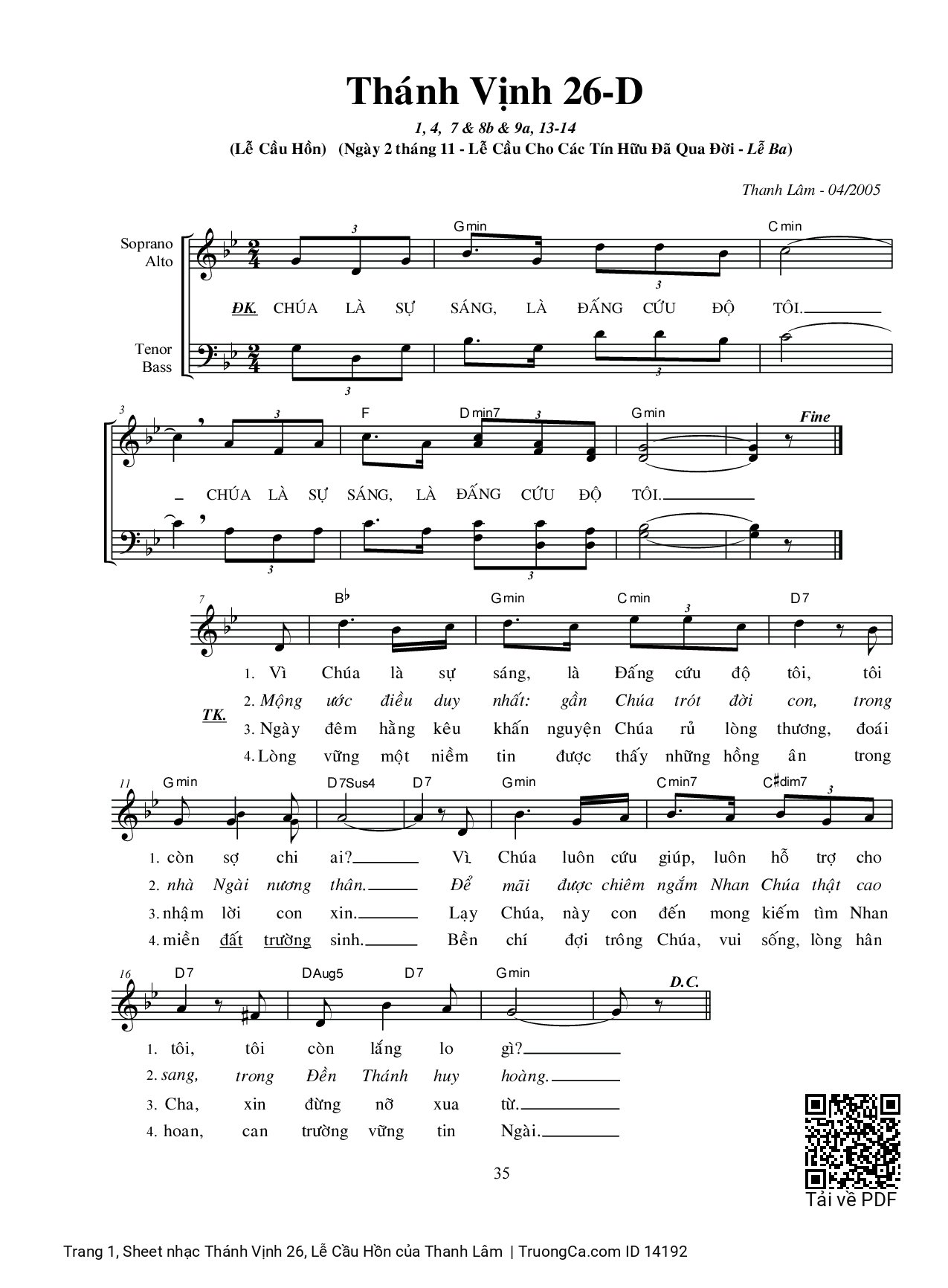 Chúa là sự sáng là Đấng cứu độ tôi, Trang 5