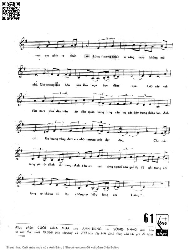 Page 3 of Sheet music PDF Cuối mùa mưa - Anh Bằng