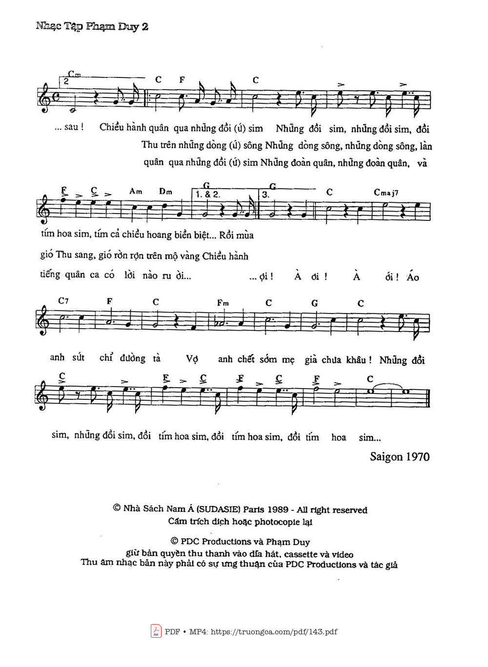 Page 3 of Sheet music PDF Áo anh sứt chỉ đường tà - Phạm Duy