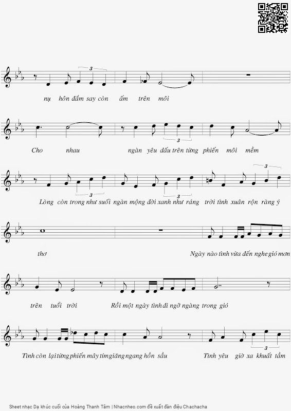 Page 2 of Sheet music PDF Dạ khúc cuối - Hoàng Thanh Tâm