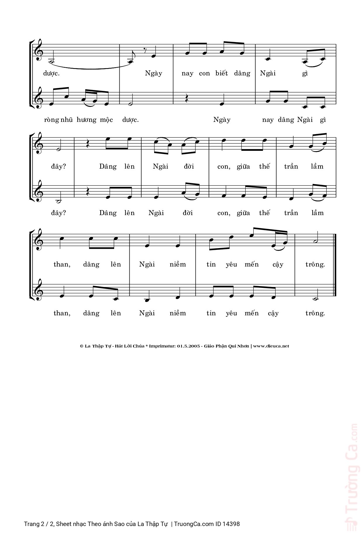 Chúa Ngôi Hai sinh tại Bêlem giữa bầu trời đêm đông giá rét, Trang 2