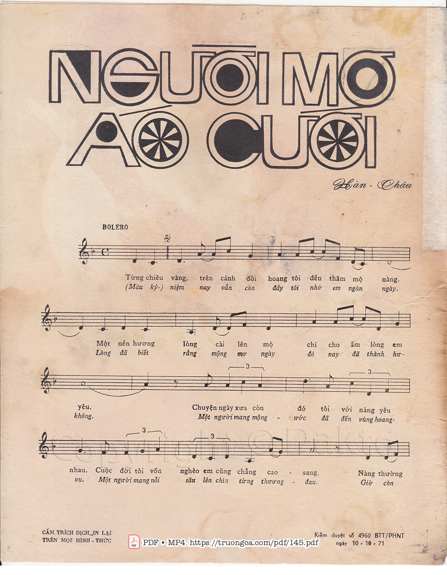 Page 2 of Sheet music PDF Áo cưới không nàng dâu - Hàn Châu