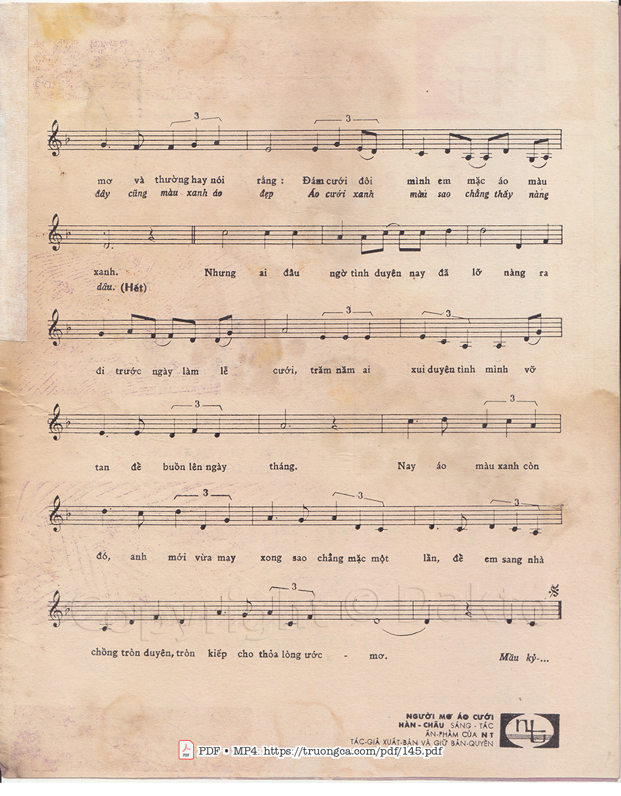 Page 3 of Sheet music PDF Áo cưới không nàng dâu - Hàn Châu