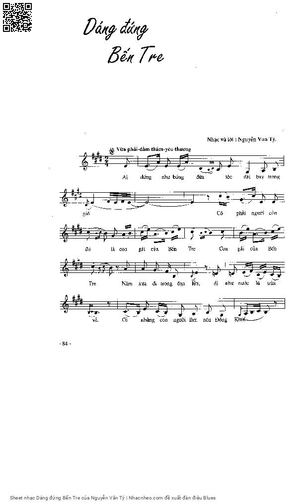 Page 3 of Sheet music PDF Dáng đứng Bến Tre - Nguyễn Văn Tý