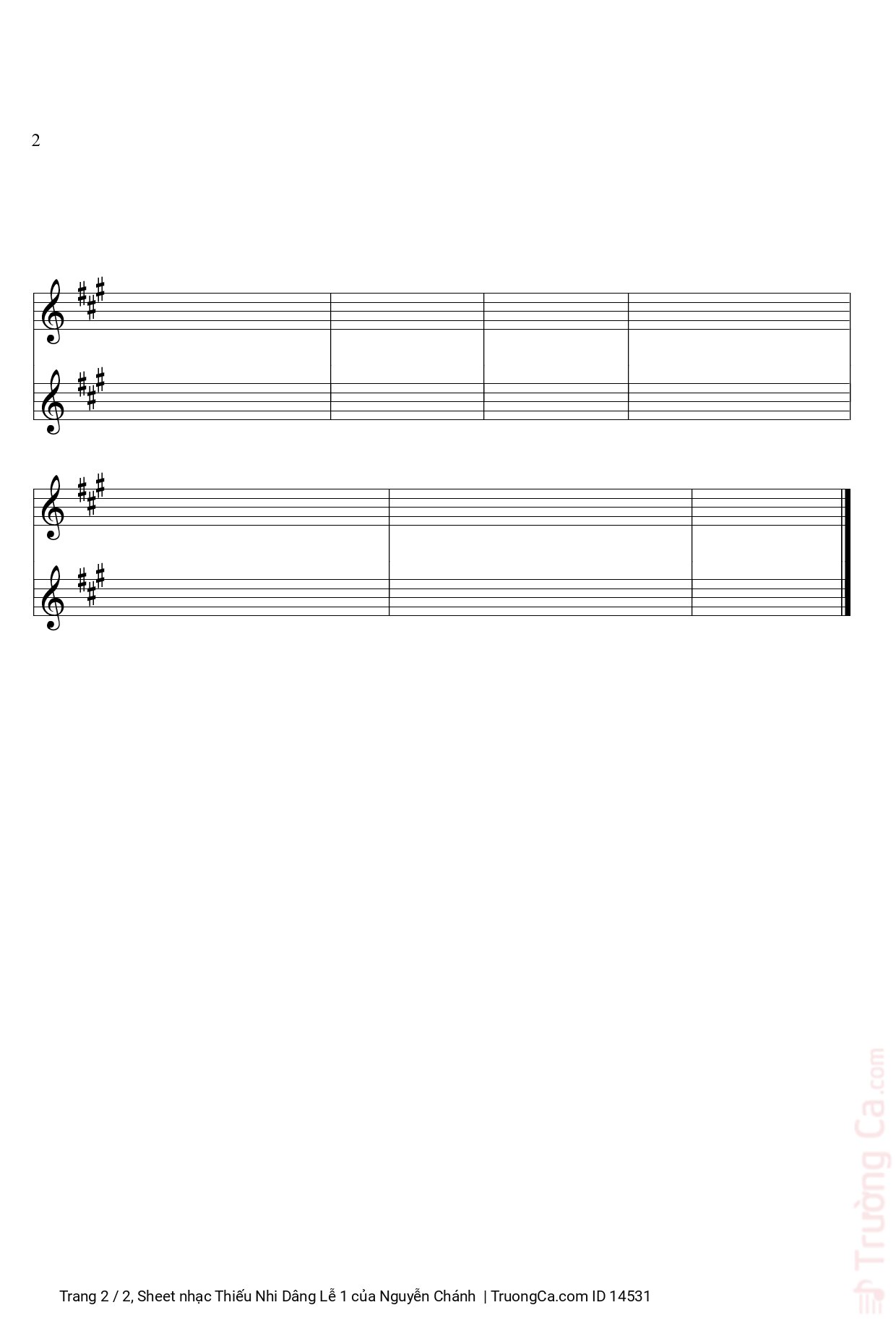 Page 2 of Sheet music PDF Thiếu Nhi Dâng Lễ 1 - Nguyễn Chánh