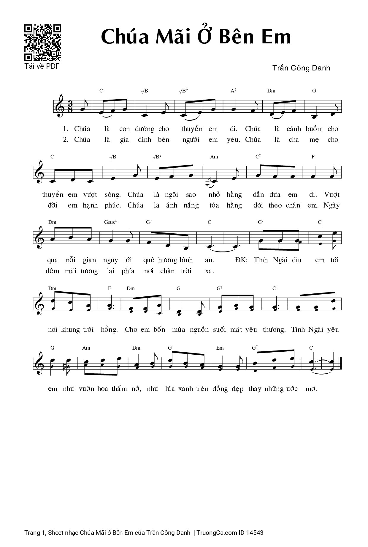 Sheet PDF of Chúa Mãi ở Bên Em