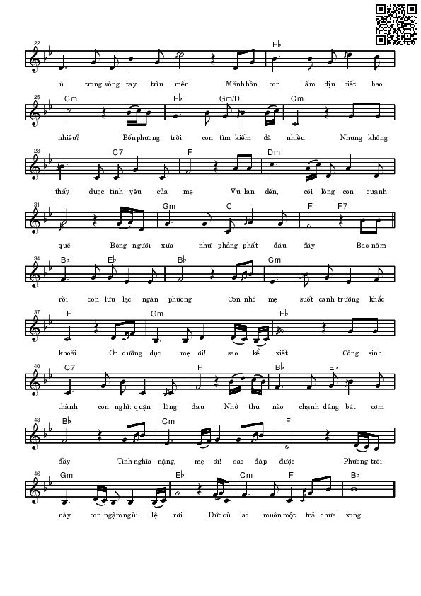 Page 2 of Sheet music PDF Dâng mẹ - Võ Tá Hân