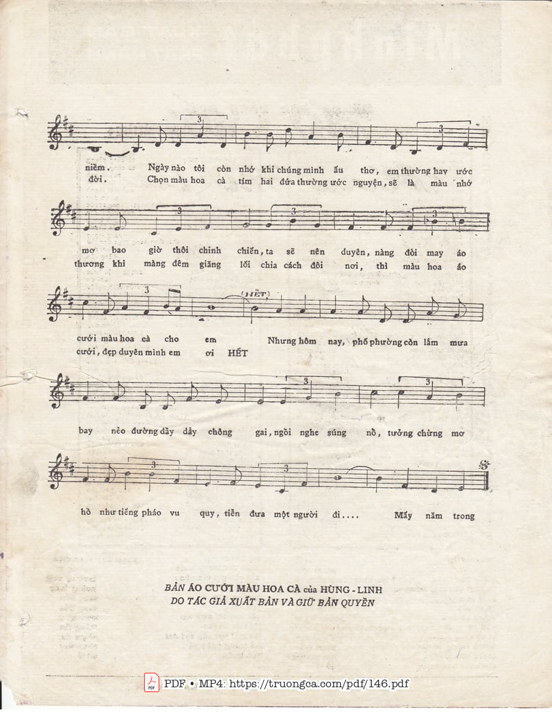 Page 3 of Sheet music PDF Áo cưới màu hoa cà - Hùng Linh