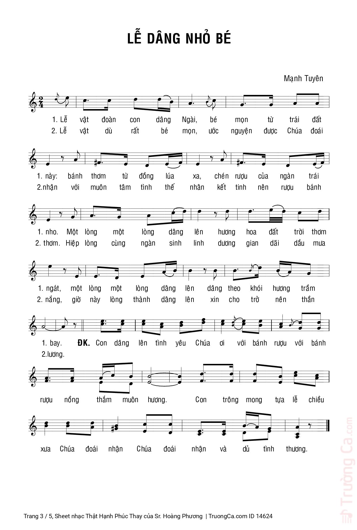 Page 3 of Sheet music PDF Thật Hạnh Phúc Thay - Sr. Hoàng Phương