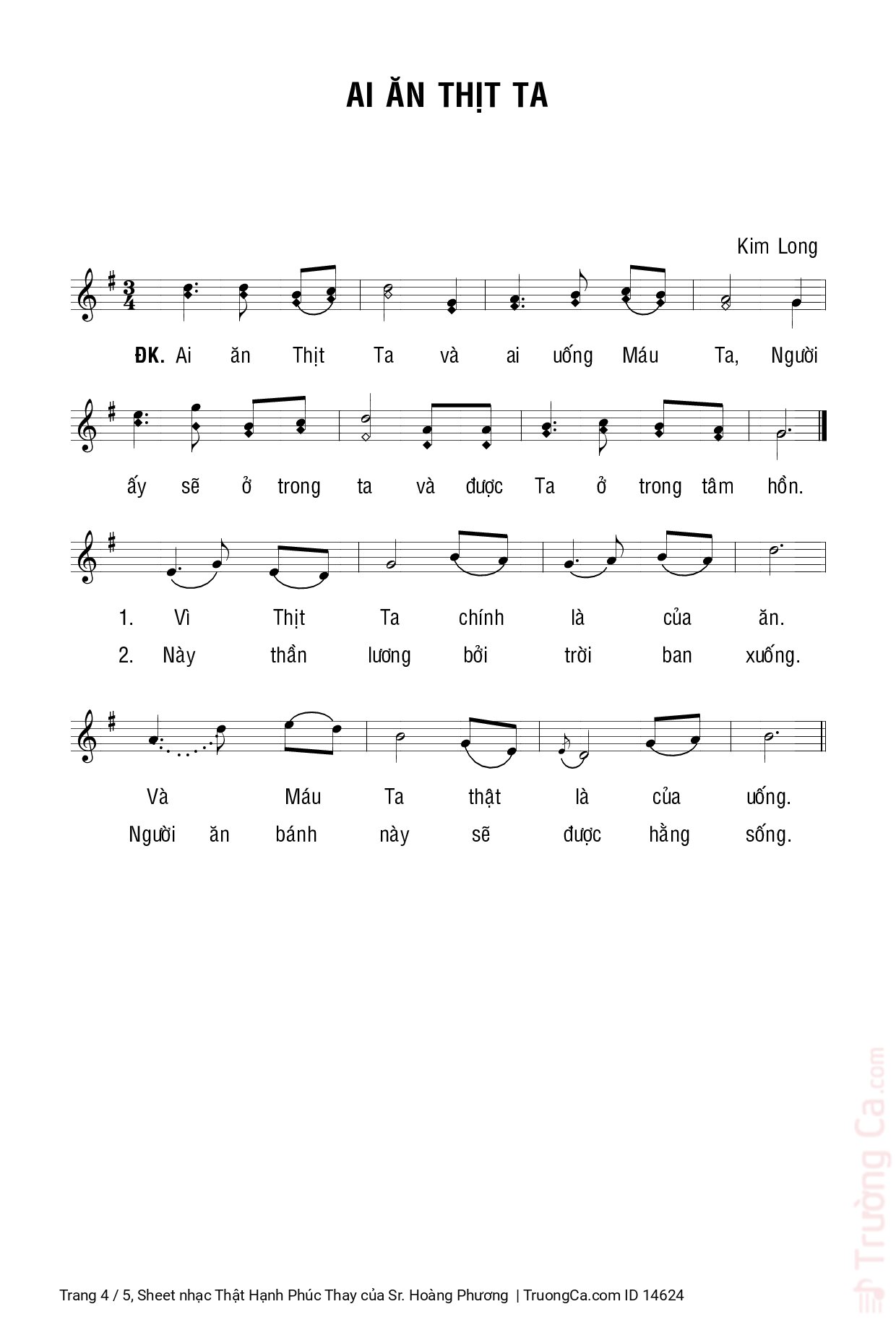 Page 4 of Sheet music PDF Thật Hạnh Phúc Thay - Sr. Hoàng Phương