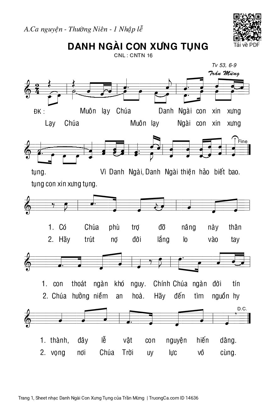 Danh Ngài Con Xưng Tụng