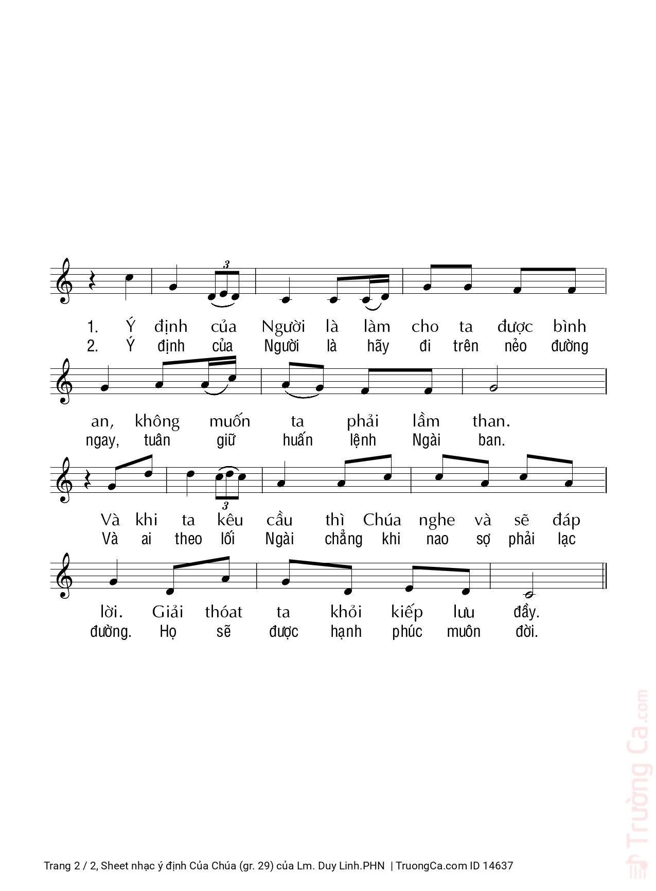 Page 2 of Sheet music PDF ý định Của Chúa (gr. 29) - Lm. Duy Linh.PHN