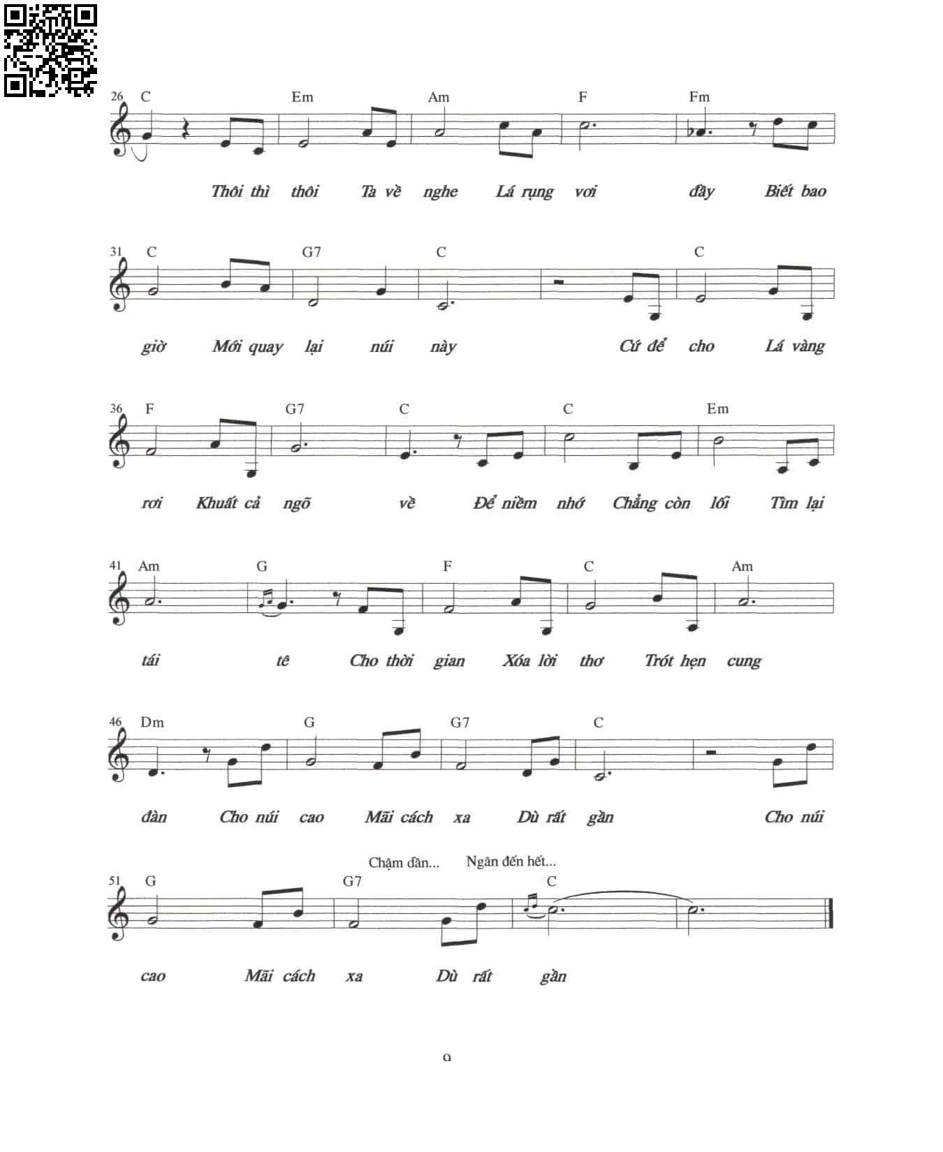 Page 2 of Sheet music PDF Dạo núi mùa thu - Nguyễn Trương Hà Phương