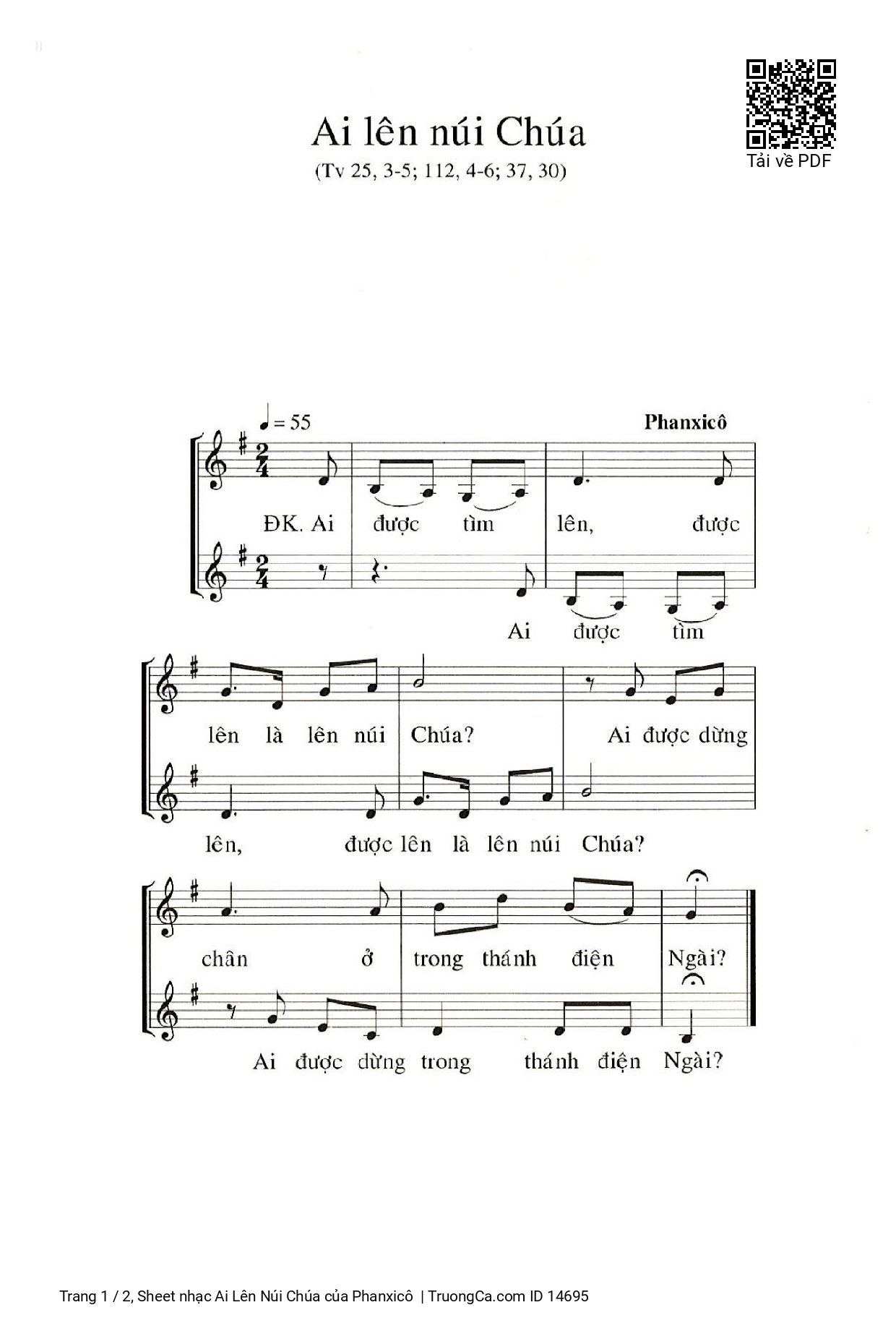 Sheet PDF of Ai Lên Núi Chúa