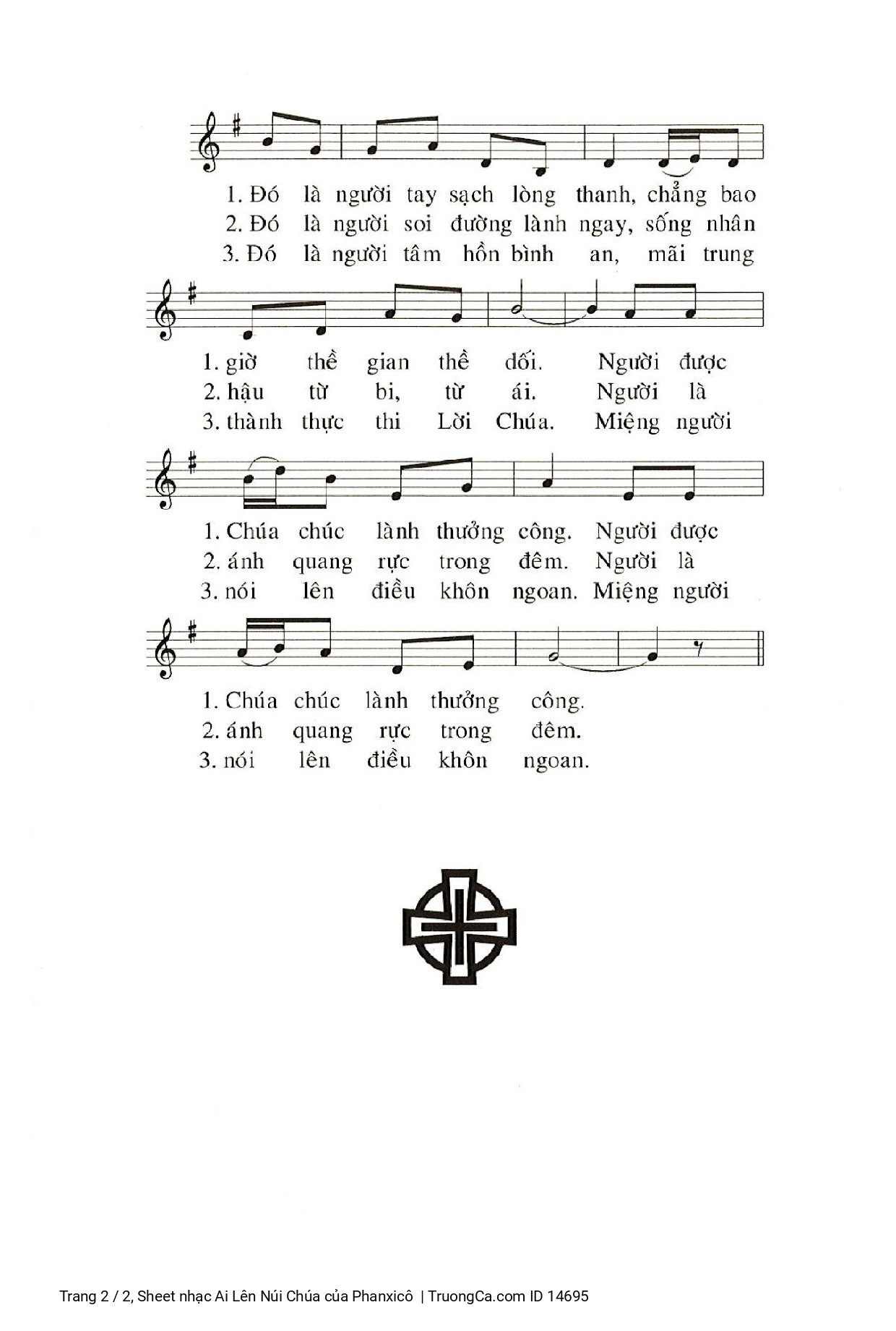 Page 2 of Sheet music PDF Ai Lên Núi Chúa - Phanxicô