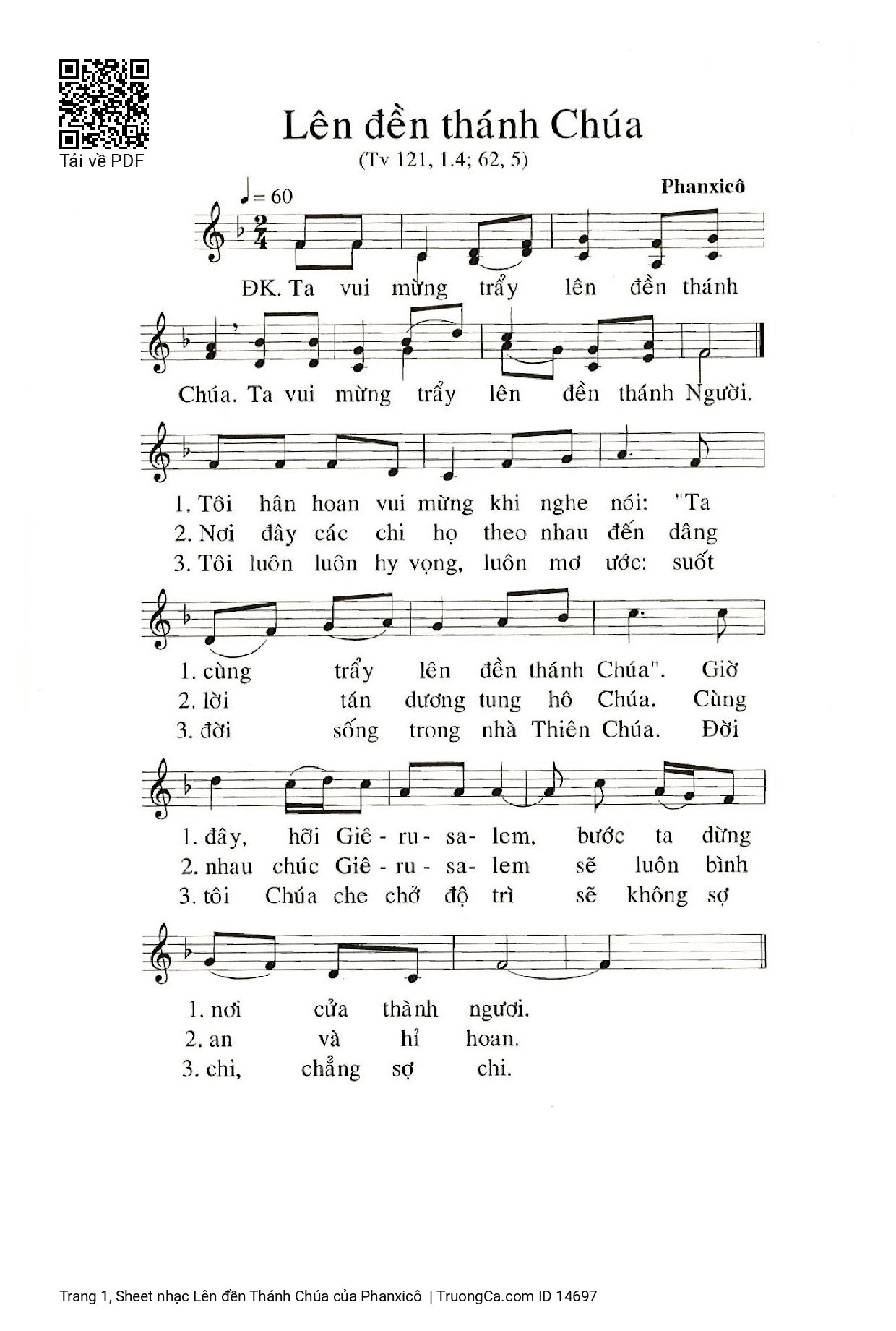 Sheet PDF of Lên đền Thánh Chúa
